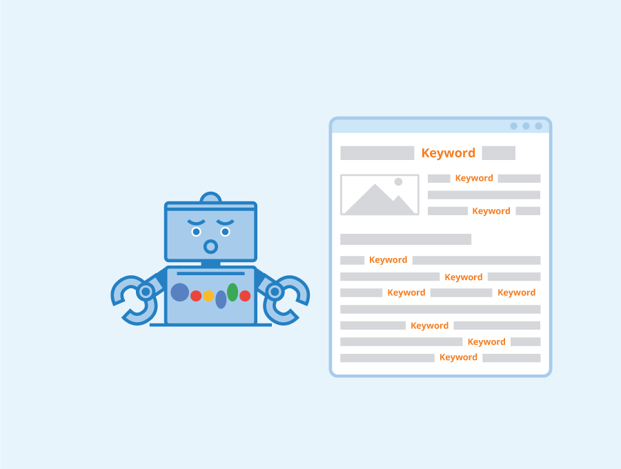 Keyword stuffing en SEO explicado visualmente