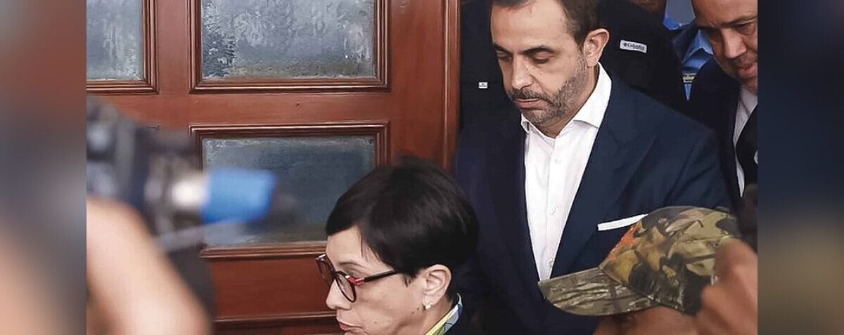 Jorge Luis Polanco, abogado de los hermanos Espaillat, durante sus declaraciones sobre el audio de Maribel en el caso Jet Set.